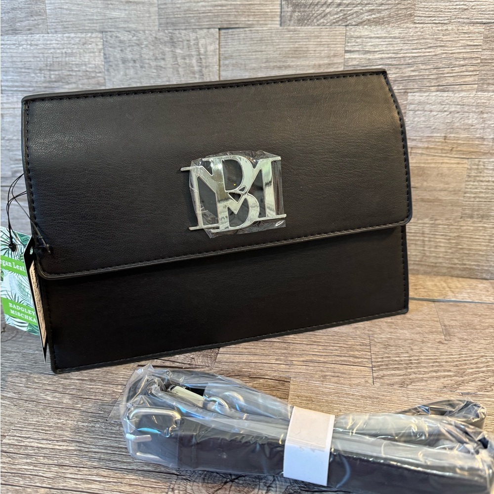 NWT Badgley Mischka Black Vegan Leather Bag